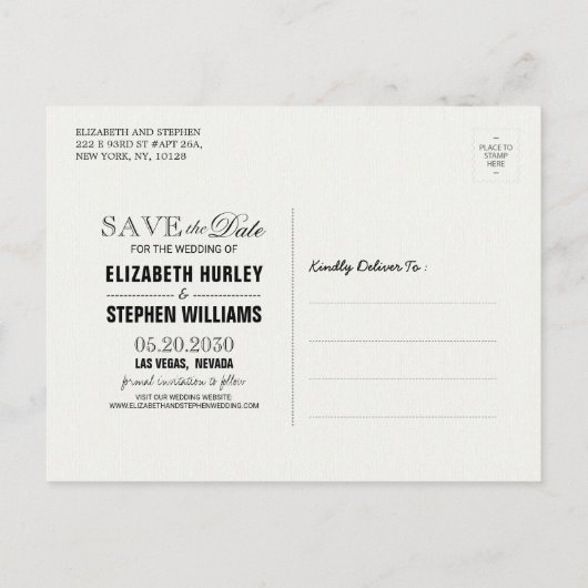 結婚式 Save The Date 秋の落ち葉 パンプキン 案内ポストカード (裏面)