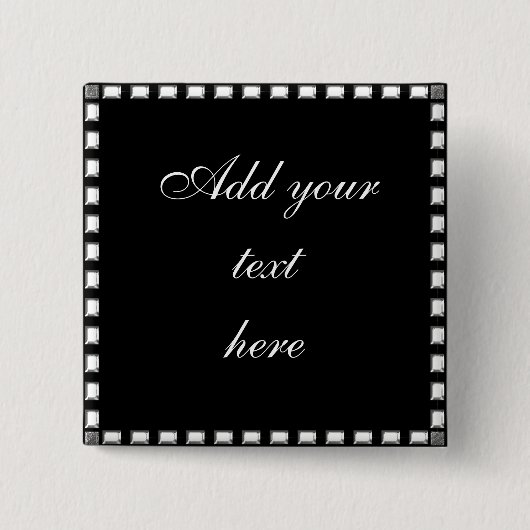 結婚式Pinは水晶石造りのボーダーを印刷しました 缶バッジ (正面)