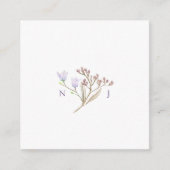 結婚式QRコードフォト共有 秋の野の花モノグラム エンクロージャーカード (正面)