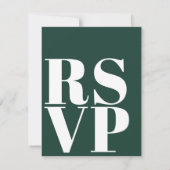 結婚式QRコード付エメラルドグリーンRSVPカード 出欠カード (裏面)