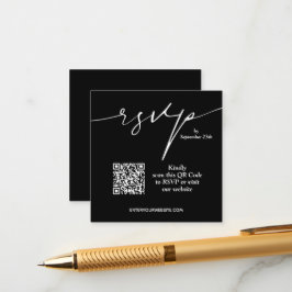 結婚式QRコード 黒と白 エンクロージャーカード