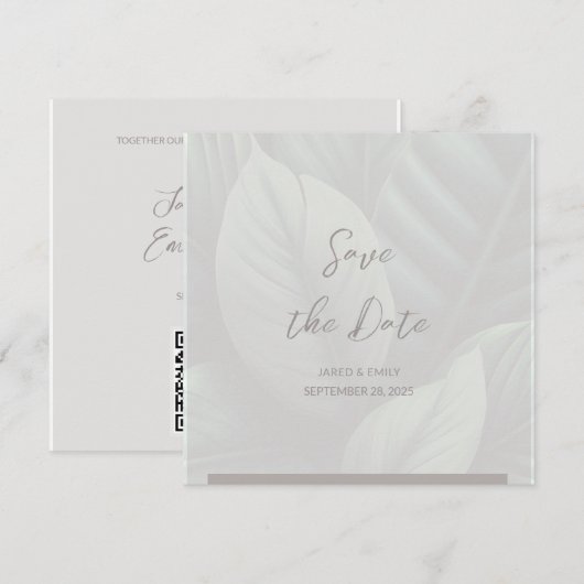 結婚式QRコード Save the Date 招待状 (正面/裏面)