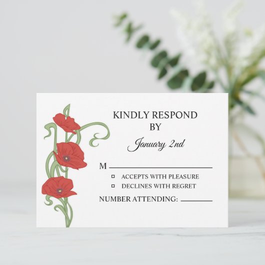 結婚式RSVPはがき (スタンド正面)