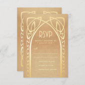 結婚式RSVPは|のヴィンテージの新しいを梳きます 出欠カード (正面/裏面)