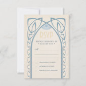 結婚式RSVPは|のヴィンテージの新しいを梳きます 出欠カード (正面)