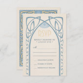 結婚式RSVPは|のヴィンテージの新しいを梳きます 出欠カード (正面/裏面)