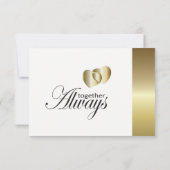 結婚式RSVPカードエレガントな金ハートのデザイン 出欠カード (裏面)