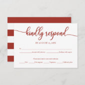 結婚式RSVPカードテラコッタ書道 出欠カード (正面/裏面)