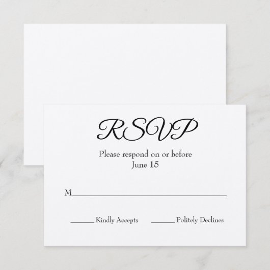 結婚式RSVPカード 出欠カード (正面/裏面)