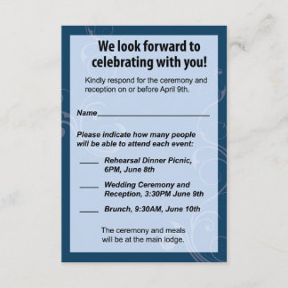 結婚式RSVPカード 出欠カード