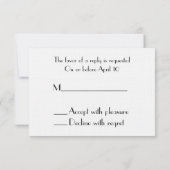 結婚式RSVPカード-黒く及び白い蘭Barnwood 出欠カード (裏面)