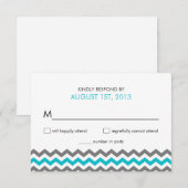 結婚式RSVPシェブロンのジグザグ形の応答カード 出欠カード (正面/裏面)