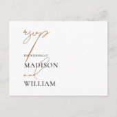 結婚式RSVPミニマリストホワイトミール選択はがき ポストカード (正面)