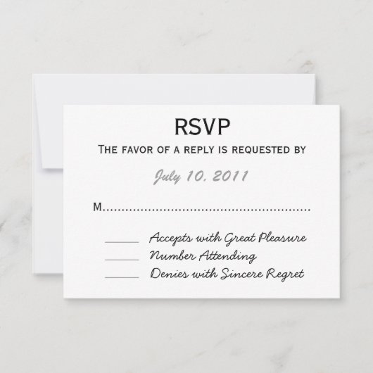 結婚式RSVP 出欠カード (正面)