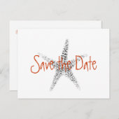 結婚式Starfishとの日付の保存 案内ポストカード (正面/裏面)