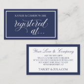 結婚引出物リスト / 結婚引出物登録カード - 紺 エンクロージャーカード (正面/裏面)