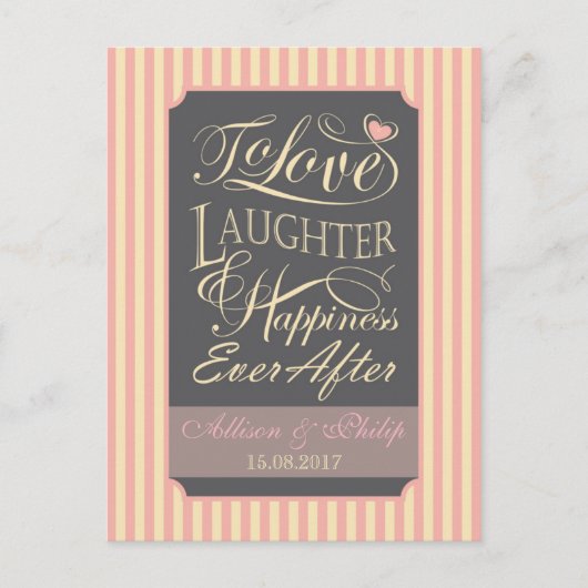 結婚引用文デザイン インビテーションポストカード (正面)