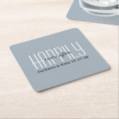 結婚後ずっと楽しく過ごす記念日カスタム スクエアペーパーコースター (アングル)