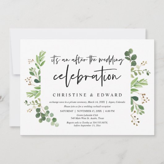 結婚後のお祝い会 招待状 (正面)