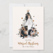 結婚後の最初のクリスマス　３つの写真のシンプルなカード シーズンカード (正面)