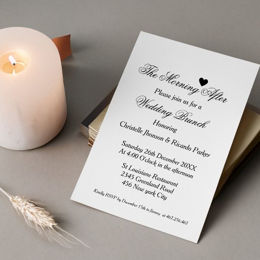 結婚後の朝のさよならパーティー 招待状