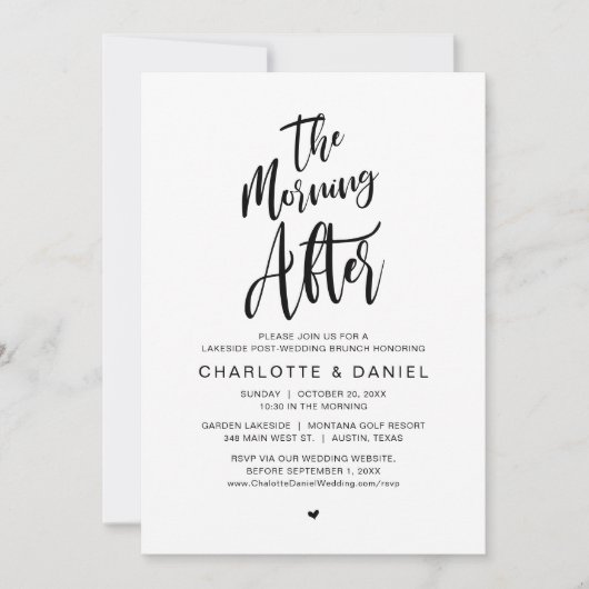 結婚後の朝のブランチ ウェディング後 招待状 (正面)