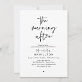 結婚後の朝食パーティーのお知らせ - ウェディング後のブランチ 招待状 (正面)