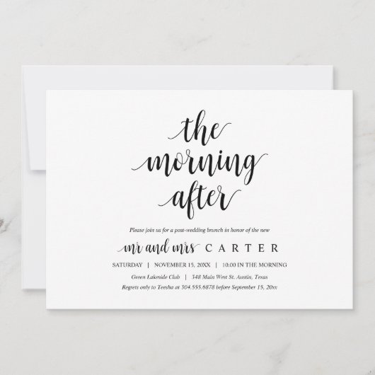 結婚後の朝食会 招待状（ウェディングエロープメント用） 招待状 (正面)