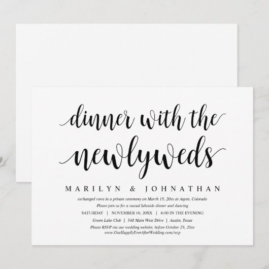 結婚後の食事会 招待状 (正面/裏面)