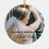 結婚後初のクリスマスフォト セラミックオーナメント (正面)