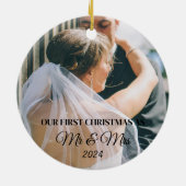 結婚後初のクリスマスフォト セラミックオーナメント (裏面)