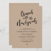 結婚後、 新婚夫婦とのブランチ、クラフト 招待状 (正面/裏面)