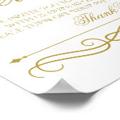 結婚徴候 |エレガント金ゴールド渦巻き書 ポスター (角)