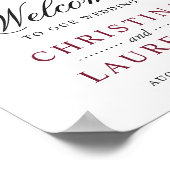 結婚徴候 |ブルゴーニュ赤面ピンクオレンジ色の花 ポスター (角)