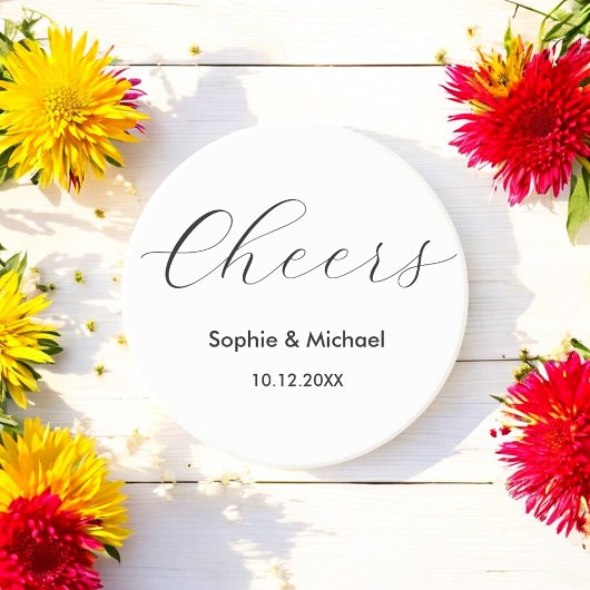 結婚応援シンプル白黒 コースター