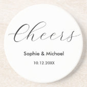 結婚応援シンプル白黒 コースター (正面)