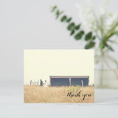 結婚感謝してい君のハガキシンプルー文字 ポストカード (スタンド正面)