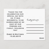 結婚感謝してい君のハガキシンプルー文字 ポストカード (裏面)