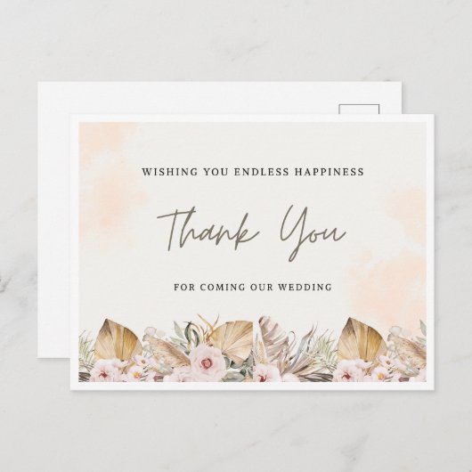 結婚感謝してい札 | エレガント ポストカード (正面/裏面)