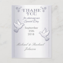 結婚感謝はがきヴィンテージラブバード ポストカード