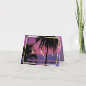 結婚感謝 | エキゾチック熱帯ナイトビーチ サンキューカード (正面)