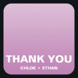 結婚感謝 スクエアシール<br><div class="desc">はっきりしたモダン紫グラデーション感謝してい君デザイン</div>