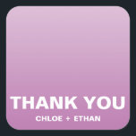 結婚感謝 スクエアシール<br><div class="desc">はっきりしたモダン紫グラデーション感謝してい君デザイン</div>