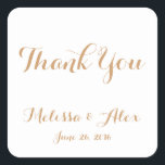 結婚感謝 スクエアシール<br><div class="desc">感謝していスタイリッシュステッカー！FOMAデザイン</div>