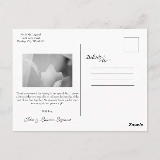 結婚感謝 ポストカード (裏面)