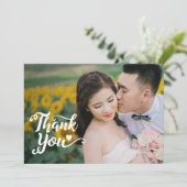 結婚感謝 |写真の上に手書きスクリプト 招待状 (スタンド正面)