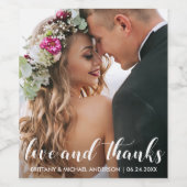 結婚感謝 |愛と写感謝してい真 ワインラベル (シングルラベル)