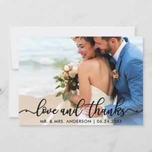 結婚感謝 愛と感謝してい写真カードB サンキューカード