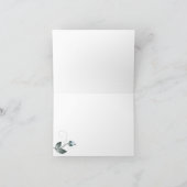 結婚感謝 |水彩ほこりっぽいブルーバラ サンキューカード (内部)