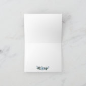 結婚感謝 |水彩ほこりっぽい青フローラ サンキューカード (内部)